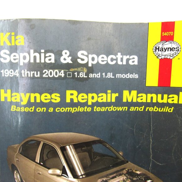 Haynes 54070 Kia Sephia & Spectra 1994 - 2004 1.6L & 1.8L Models Repair Manual - Picture 2 of 9